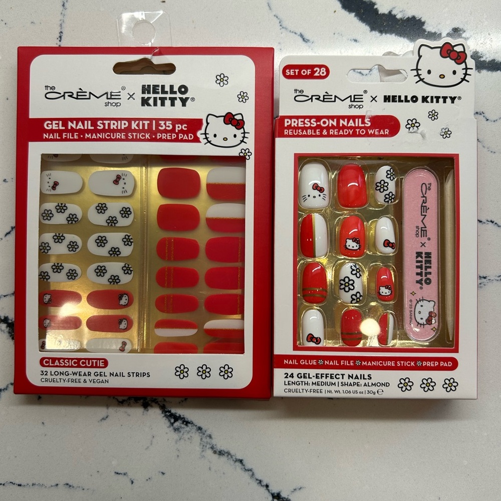 Hello Kitty Press On Nail and Gel Nail Strip Kit